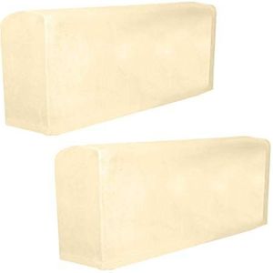 HANHAN Zachte fluwelen armleuninghoezen, elastische bankhoes, beschermer, fauteuil, armleuning, hoes voor fauteuil, bank, meubels, set van 2, beige