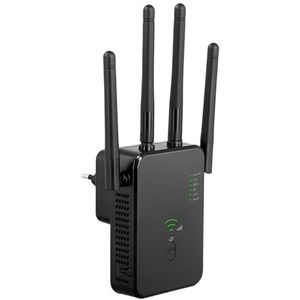 Krachtige wifi-repeater voor thuis, krachtige wifi-extender 1200 Mbps 5 GHz & 2,4 GHz dual band met WAN-aansluiting, LAN-aansluiting, compatibel met modemrouter