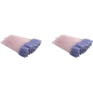 2 Set Van 50 Stuks Wimper Borstel Exquisite Vrouwen Accessoires Valentijnsdag Zoete Wenkbrauw Pincet Removal Tool Brow Borstels Licht Paars