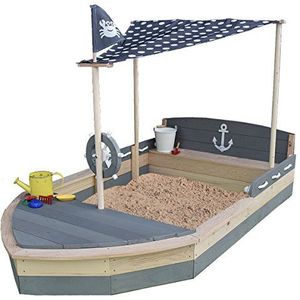 Sun Zandbak, boot, krab van hout, XXL, grijs, natuur, schip, zandbox, zandbak voor kinderen