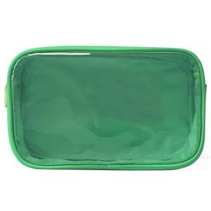 PVC transparante tas duidelijk reizen opslag organisator make-up cosmetische tas zakjes transparante waterdichte toilettas doorzichtige draagtas (kleur: groen, maat: S)