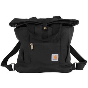 Carhartt, Duurzame tas met verstelbare riemen en laptophoes, converteerbare rugzaktas (zwart), één maat, Convertible Rugzak Tote (zwart), Eén maat, Converteerbare rugzaktas, duurzame draagtas met