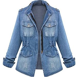 Denim Jack Voor Dames Slim Fit Vintage Denim Jack Met Lange Mouwen En Jas