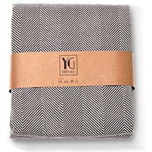 YENGAS Sprei XXL, 200 x 230 cm, grote woondeken, bedsprei, bankdeken, sprei, deken voor bank en bed, allrounderdeken, 85% katoen en 15% gerecycled polyester, bruin, visgraat