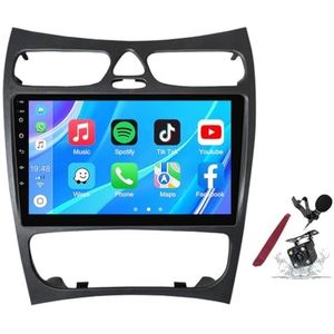 Android 14 Autoradio Sat Navi voor B-enz CLK-Klasse(2002-2005) 9 Inch Touchscreen Multimedia Speler met Draadloze Carplay GPS Navigatie FM RDS Bluetooth 5G-WiFi SWC DSP,M100s