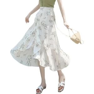 GerRit Skirt Flower Printing A-line Skirts Summer Spring High Waist Vintage Women's Midi Length Skirts-color 3-one Size