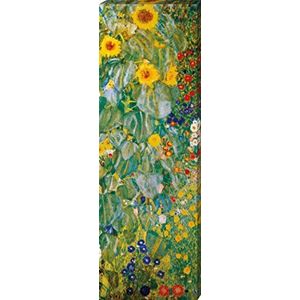 1art1 Gustav Klimt Poster Kunstdruk Op Canvas Cottage Garden With Sunflowers, 1905-06 Muurschildering Print XXL Op Brancard | Afbeelding Affiche 120x40 cm