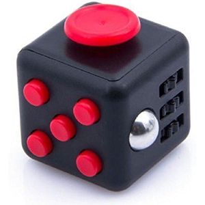 Hoogwaardige AWR Fidget Cube / FriemelKubus | Anti Stress Speelgoed | Fidget Toy (Zwart-Rood)