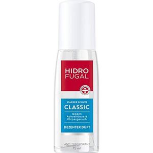 Hidrofugal Classic verstuiver, anti-transpirant met subtiele geur en antibacteriële bescherming, zeer effectieve deodorantverstuiver beschermt tegen zweet, 6-pack (6 x 75 ml)