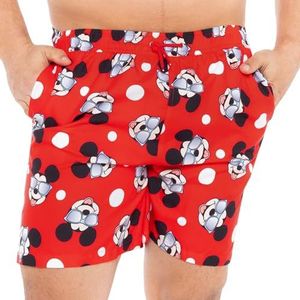 Disney Heren Zwembroek | Mickey Mouse Zwemshorts | Heren Zwembroeken & Shorts | Rood XL
