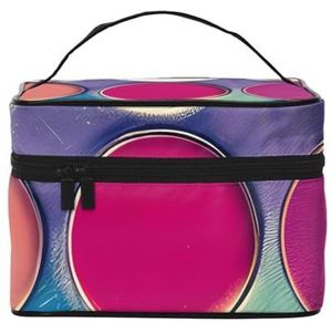 Rond kleurenpalet reizen cosmetische tas reizen toilettas cosmetische tas voor mannen en vrouwen, geschikt voor cosmetische toiletartikelen, Zwart, Eén maat