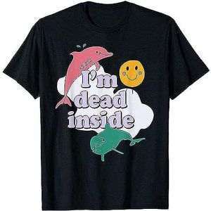I'm Dead Inside Graphic Printed T-Shirt Mens Fashion Tee Black-3XL Tee overhemden(Small)
