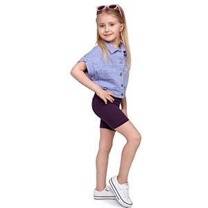 SOFTSAIL Chlk Meisjeslegging met 1/2 lengte, overknee, katoenen legging voor kinderen, ademende fietsbroek, dansen, schoolbroek, pruim, 4-5 Jahre