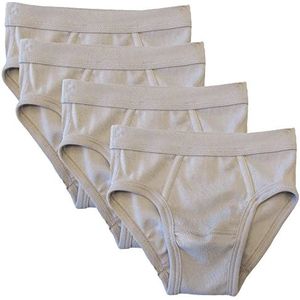 HERMKO 2840 4-pack jongensslips met zachte tailleband van biologisch katoen, grijs, 140