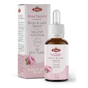 OTACI Wimperserum, Wenkbrauwserum, 15 ml, Bevordert Groei en Volume, Vermindert Haaruitval, Geschikt voor Wimperextensions, Hormoonvrij, Prostaglandinevrij, Veganistisch