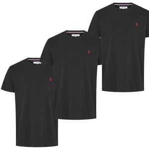 U.S. Polo ASSN. Arjun T-shirt voor heren, set van 3, elegant, zwart en zacht, Zwart, 50