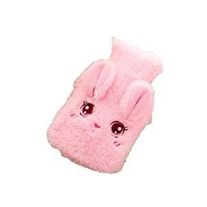 DieffematicRSD Warmwaterkruik Herbruikbare Winter Warme Warmte Handwarmer PVC Stress Pijnbestrijding Therapie Warmwaterkruik Zak Met Gebreide Zachte Konijn Gezellige Hoes (Color : Pink)