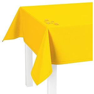 LILENO HOME ANRO Afwasbaar tafelkleed, 140 x 220 cm, geel - gezoomd polypropyleen weefsel, waterdicht, met vlekbescherming