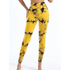 High Waist Yoga Leggings for Women Tummy Control Workout Compression Pants Moisture-Wicking Stretchy Gym Running Activewear Seamless Squat-Proof High-Rise Leggings(Yellow_L 3PCS)