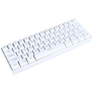 Gamingtoetsenbord 61 Toetsen Membraantoetsenbord Bedraad Computertoetsenbord RGB-achtergrondverlichting Ruimtebesparend 3 Modi voor Kantoor en Thuis (WHITE)