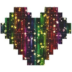 Regenboog kleurrijke gedrukte bouwstenen blok puzzel hartvormige foto DIY bouwsteen puzzel gepersonaliseerde liefde baksteen puzzels voor hem, voor haar, voor geliefden