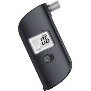 Draagbare digitale alcohol-ademtester met LCD-scherm, alcoholtester for gebruik bij rijtesten onder invloed, 5 mondstukken(Blow Alcohol Tester)