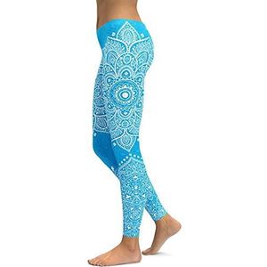 OXOLAMRIN Yogalegging voor dames, fitness, yoga, meerkleurig, verschillende maten, blauw, M