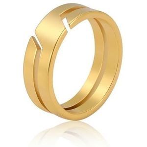 Roestvrij stalen ring voor mannen vrouwen zwart minimalistisch casual vinger ringen paar sieraden huwelijksgeschenk voor minnaar-7-gouden kleur