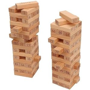 Tumbling Stacking Blocks-spel, Eenvoudig Te Spelen Houten Bouwstenen voor Picknicks, Verjaardagen, Feesten voor Kinderen, Gezinnen en Volwassenen