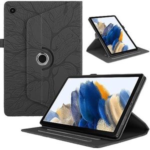 Beschermhoes Compatibel met Lenovo Tab M10 Plus 3rd Gen 10.6 Inch 2022 Tablet Case 360 ​​Graden Draaibare Stand Opvouwbare Tablet Case Tree Of Life Reliëf Shell Tablet Slim Cover Shell (Color : Siyah