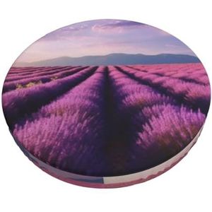 GRatka Hoes voor ronde kruk, barstoelhoes, thuis bar, antislip zitkussen, 30 cm, romantisch lavendelkleurig bedrukt