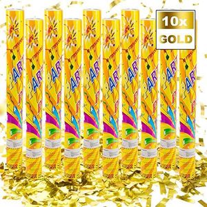 Confetti kanon Confetti Shooter Party Popper Confetti kanon - XXL 100 cm - Set (Goud (60cm), 10 stuks)