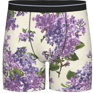 GRatka Boxerslip, heren onderbroek boxershorts, been boxershorts, grappige nieuwigheid ondergoed, mooie paarse bloemenprint, zoals afgebeeld, M