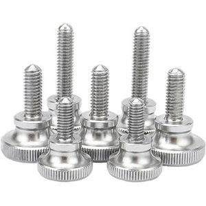 Gekartelde hoge vleugelvormige duimschroeven, 6 stuks bouten van roestvrij staal 304(M8x 25mm)