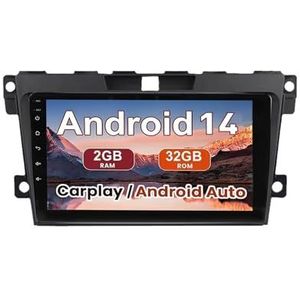 Android 15 Autoradio 9 inch touchscreen voor Mazda CX-7 2008-2015 Autoradio Navigatie met Carplay met GPS navigatie Bluetooth FM USB Steering Wheel Control(B7 1G+32G)