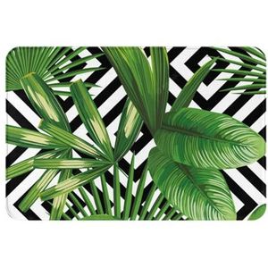 GloGlobal Groene bladeren van de tropische plant van de palm, deurmat badmat antislip mat zachte badmat absorberende badmat 40 x 60 cm