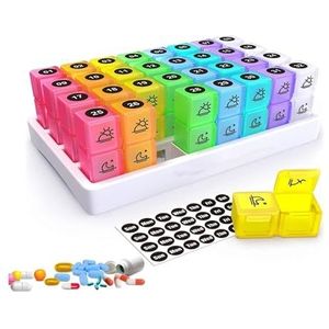 Pill dispenser Pill Box, 31 Day Pill Case Detachable Airtight Daily Pill Holder,Compact Travel Medicine Pods, Quick Refill And Easy Open (Size : 2 time a day)