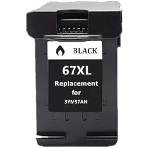 Inktcartridge for 67 ENVY 6052 6055 6058 Deskjet 1225 2732 printer(1Pack BK)