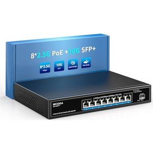 NICGIGA 8 Port 2.5G PoE Switch Unmanaged with 8 x 2.5Gb Base-T PoE+@120W + 10G SFP Uplink, 2.5Gbe IEEE802.3af/at Power Over Ethernet Switch, Support WiFi6 AP, NAS, 4K PoE Camera NVR.