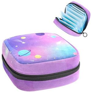 Opbergtas voor maandverband, menstruatiecup zakje, menstruatiezak, organizer voor vrouwelijke pads tampons, sterrenhemel planeet