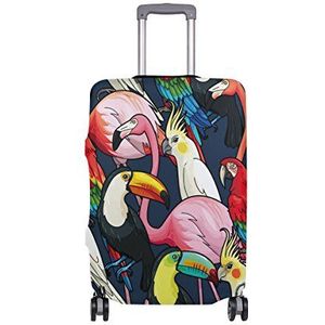 My Daily Tropische Vogels Flamingo Papegaai Bagage Cover Past 18-32 Inch Koffer Spandex Travel Protector, Meerkleurig, XL Cover(Fit 29-32 inch luggage)
