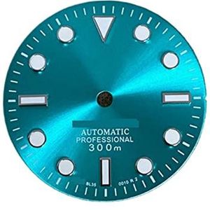 Youngran 29 mm horloge wijzerplaat compatibel for NH35A / NH36 Beweging Solar Patroon Geen Kalender Groen Lichtgevend leisurely (Color : Light Blue)