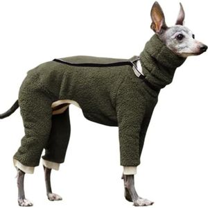 VOODUE hond jas Italiaanse windhond hoodie winter warme fleece jas hoge kraag Whippet kleding honden winterkleding (Color : Army green, Size : M)