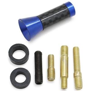 Audio- & videoantennes voor auto Universele aluminium 3,5 cm 8 cm 12 cm autodecoratie radio koolstofvezel antenne decoratief daksignaal aangepast Auto-antenne(Blue,3.5cm)