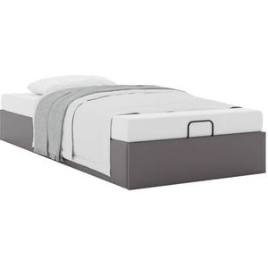 vidaXL Bedframe zonder matras 80x200 cm kunstleer grijs