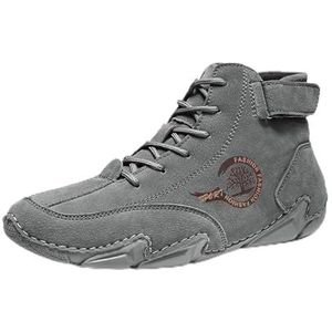 Men's Waterproof Suede Chukka Ankle Boots For Hiking Camping & Driving All Season Fashion Retro Side Zip Men's Boots (Color : Gray velvet, Size : EU 40)