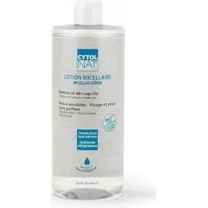 CYTOLNAT - Micellaire lotion - Reinigt op milde wijze, verwijdert make-up en kalmeert - Geschikt voor het hele gezin - Gevoelige en kwetsbare Huid - Gezicht en lichaam - Natuurlijke Formule - 500 ml