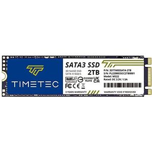Timetec SSD 2TB 3D NAND TLC SATA III 6Gb/s M.2 2280 NGFF 64TBW Read Speed Up to 500MB/s SLC Cache Performance Boost Internal Solid State Drive (2TB QLC)