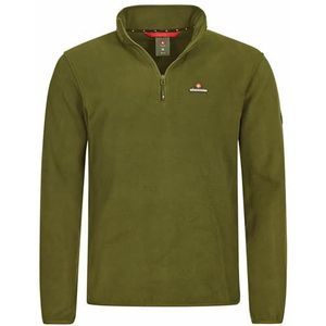 Höhenhorn Skyja Fleecetrui voor heren, herfst, winter, microfleece, sweatshirt met halve ritssluiting, groen, M