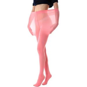 Gi&Gi Curvy panty in grote maten, gebogen sokken 80 denier, ondoorzichtig met zachte microvezel, Koraal Roze, XL/XXL Grote Maten